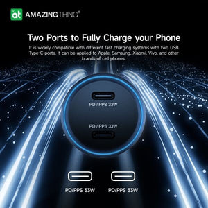 AMAZINGTHING Speed Pro 66W USB Type-C Fast Charge Car Adapter Cigarette Lighter