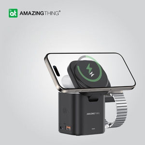 AMAZINGTHING 5 in 1 Magsafe Wireless Charger Stand Charge Station Watch Airpods
