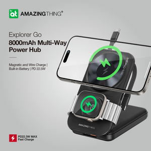AMAZINGTHING 22.5W 8000mAh Fast Magsafe Magnetic Portable Power Bank + Stand