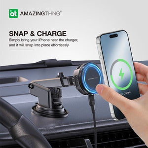 AMAZINGTHING Thermo Cool Car Phone Magsafe Holder Magnetic 15W Wireless Charging