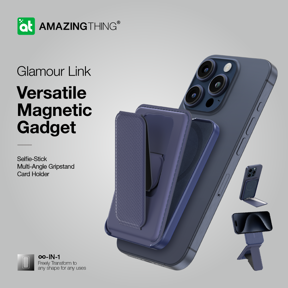 AMAZINGTHING Travel Mag Pro Glamour Link Magsafe Magnetic Phone Stand Holder