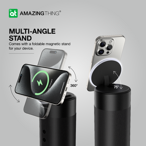 AMAZINGTHING 4 in 1 Magsafe Wireless Charger Stand Station Bluetooth Speaker