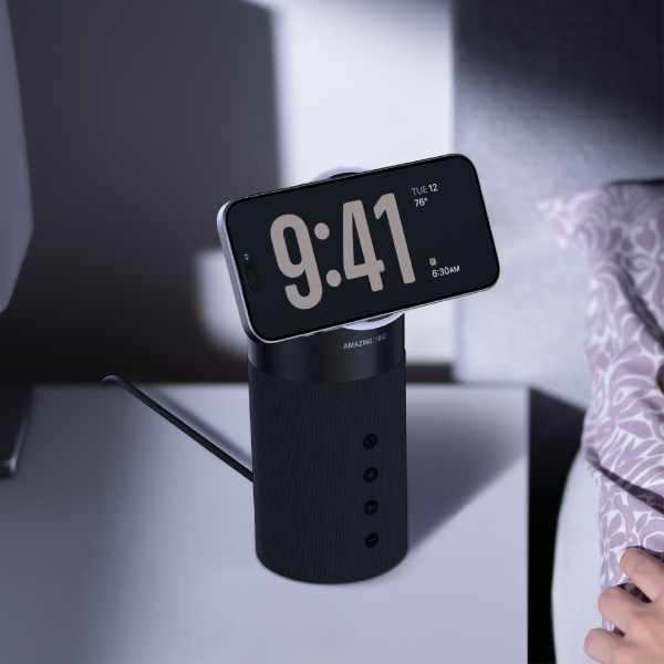 AMAZINGTHING 4 in 1 Magsafe Wireless Charger Stand Station Bluetooth Speaker