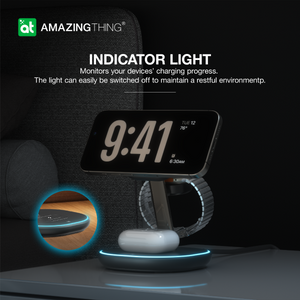 AMAZINGTHING 3 in 1 Magsafe Wireless Charger Stand Station Bluetooth Speaker