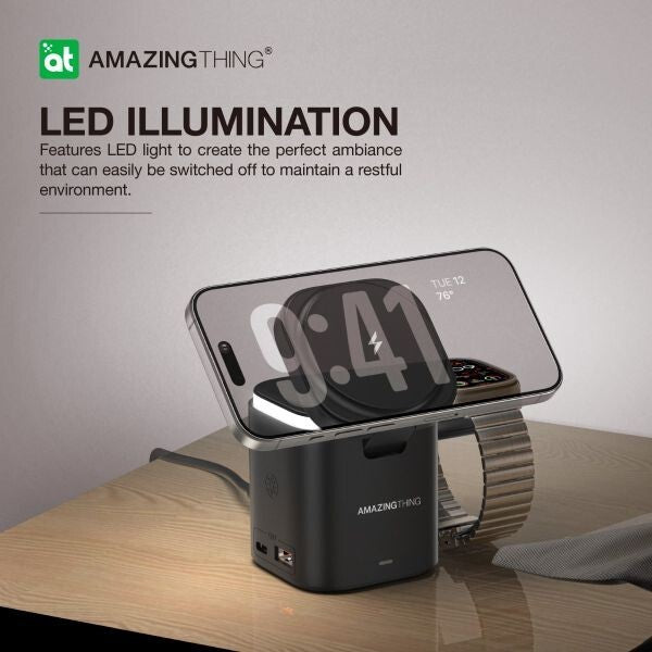 AMAZINGTHING 5 in 1 Magsafe Wireless Charger Stand Charge Station Watch Airpods