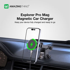 AMAZINGTHING Explorer Car Phone Magsafe Holder Magnetic 15W Wireless Charging