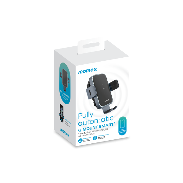 Momax Q.Mag Smart 6 Car Phone Holder 15W Wireless Charging Air Con Vent Mount
