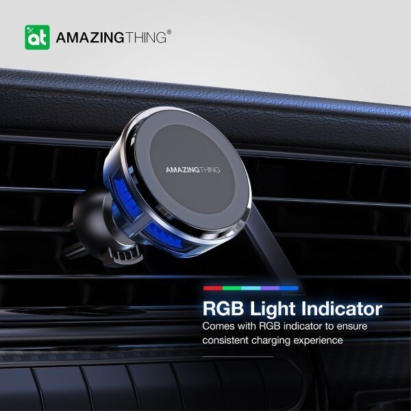 AMAZINGTHING Thermo Cool Car Phone Magsafe Holder Magnetic 15W Wireless Charging
