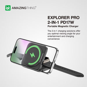 AMAZINGTHING Pro Mag 2 in 1 Magsafe Wireless Charger Stand Station for iPhone 16