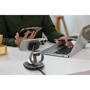 AMAZINGTHING 3 in 1 Magsafe Wireless Charger Stand Station Bluetooth Speaker