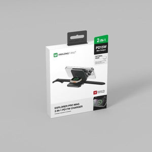 AMAZINGTHING Pro Mag 2 in 1 Magsafe Wireless Charger Stand Station for iPhone 16