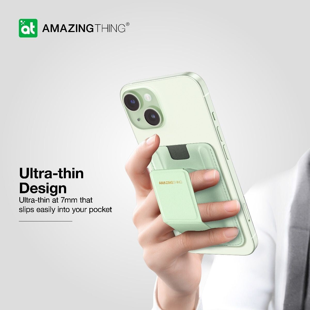 AMAZINGTHING Edition Mag Magsafe Magnetic Phone Back Flip Fold Card Wallet Case
