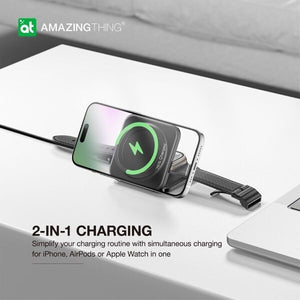 AMAZINGTHING Pro Mag 2 in 1 Magsafe Wireless Charger Stand Station for iPhone 16