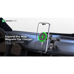 AMAZINGTHING Explorer Car Phone Magsafe Holder Magnetic 15W Wireless Charging