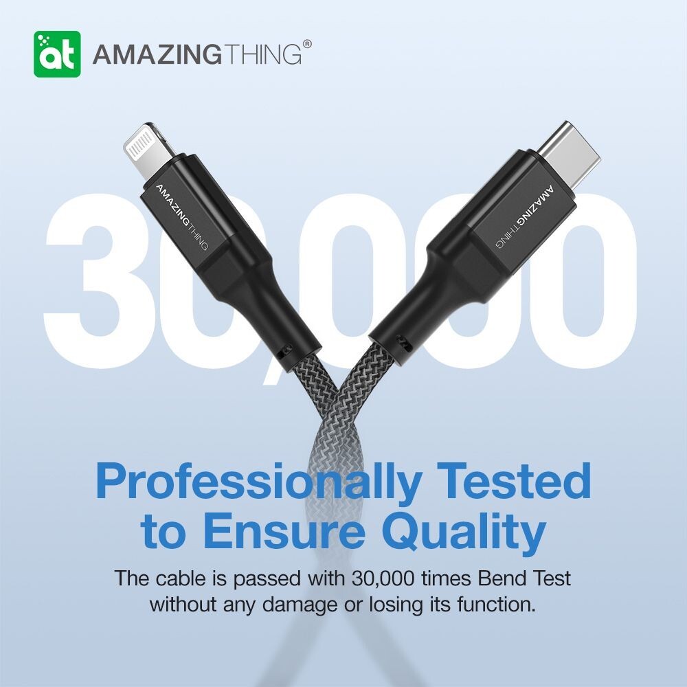 AMAZINGTHING USB to Lightning Cable Fast Charge Charger Braided MFi Certified