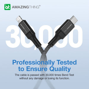 AMAZINGTHING USB to Lightning Cable Fast Charge Charger Braided MFi Certified