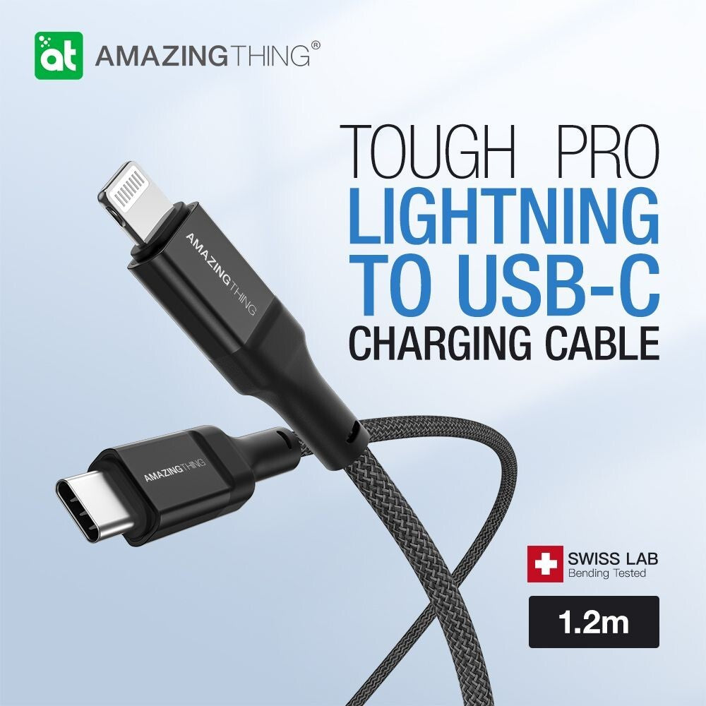 AMAZINGTHING USB to Lightning Cable Fast Charge Charger Braided MFi Certified