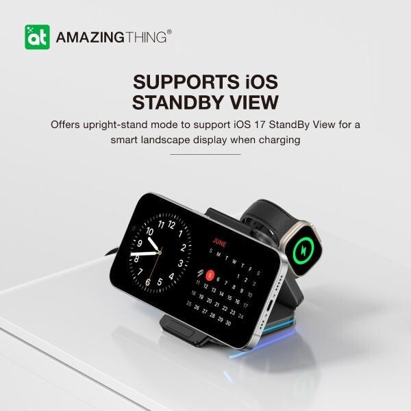 AMAZINGTHING Pro Mag 3 in 1 Magsafe Wireless Charger Stand Station for iPhone 16