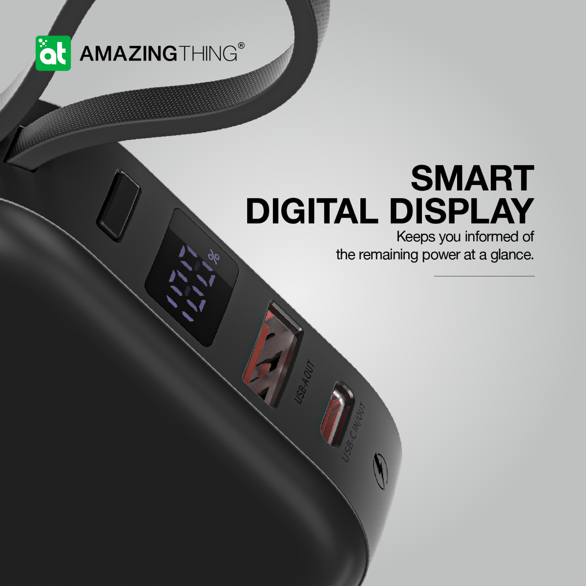 AMAZINGTHING 22.5W 10000mAh Fast Charging Power Bank Portable + 2x USB-C Cable