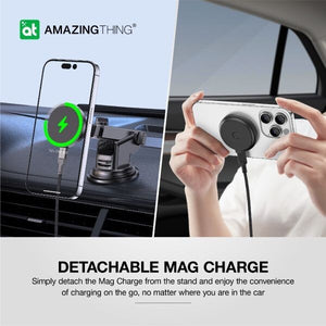 AMAZINGTHING Explorer Car Phone Magsafe Holder Magnetic 15W Wireless Charging