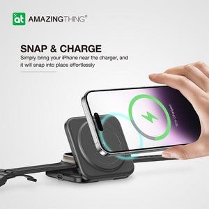 AMAZINGTHING Pro Mag 2 in 1 Magsafe Wireless Charger Stand Station for iPhone 16