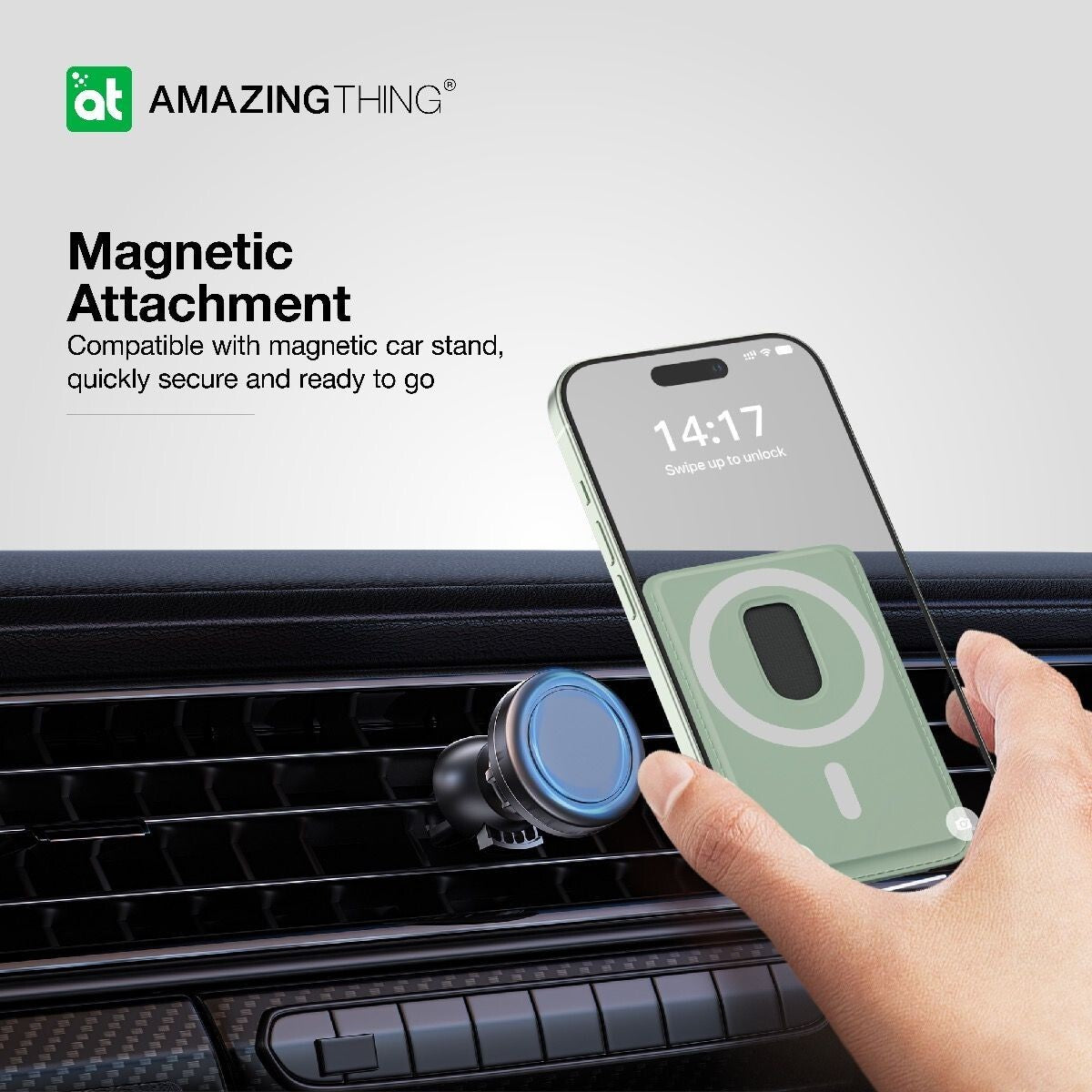 AMAZINGTHING Edition Mag Magsafe Magnetic Phone Back Flip Fold Card Wallet Case