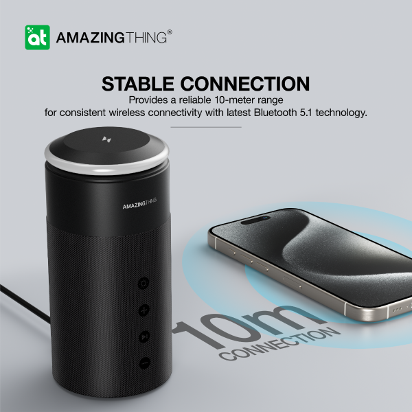 AMAZINGTHING 4 in 1 Magsafe Wireless Charger Stand Station Bluetooth Speaker