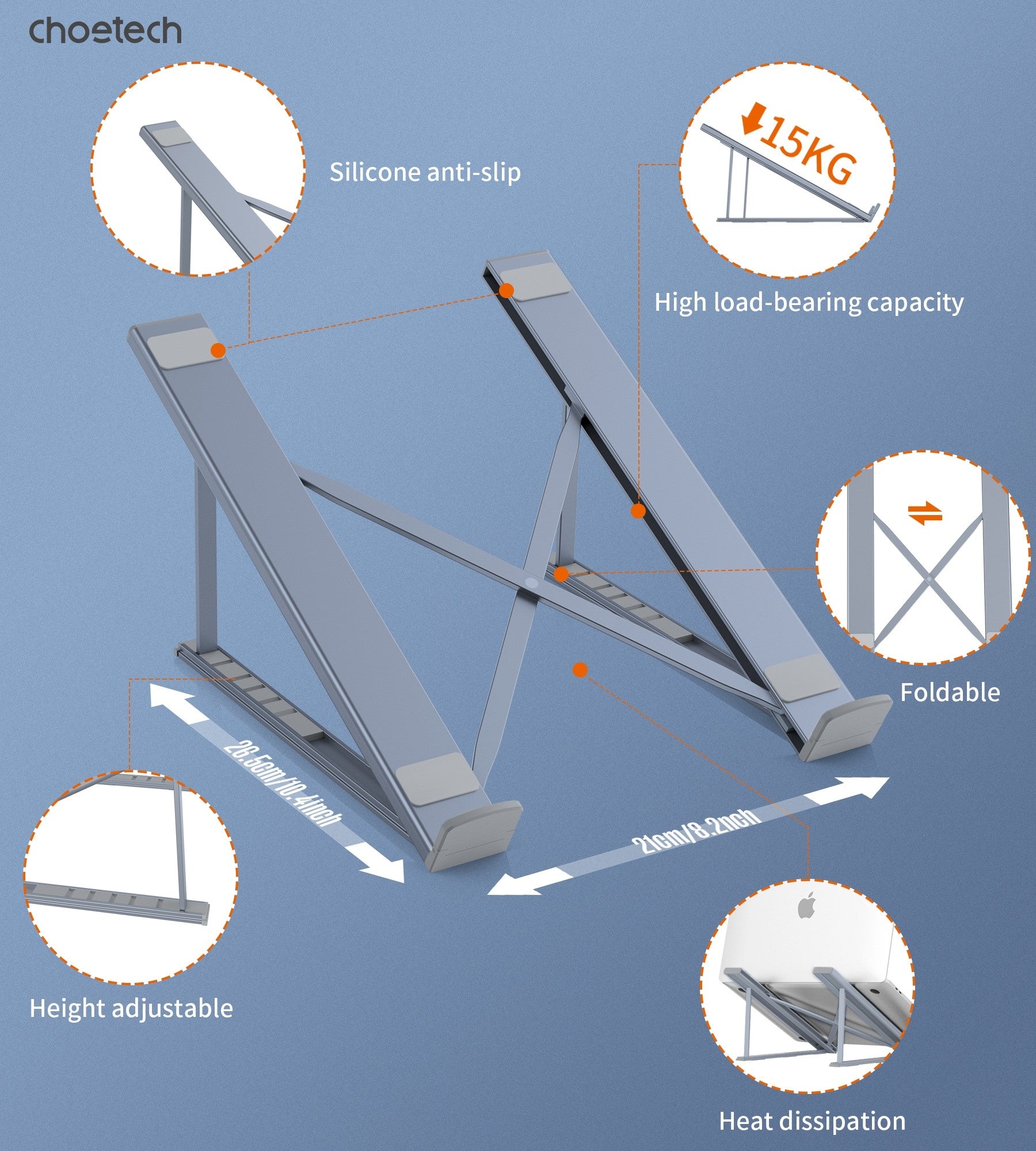 Choetech Laptop Stand Portable Foldable Ergonomic for Table Desk