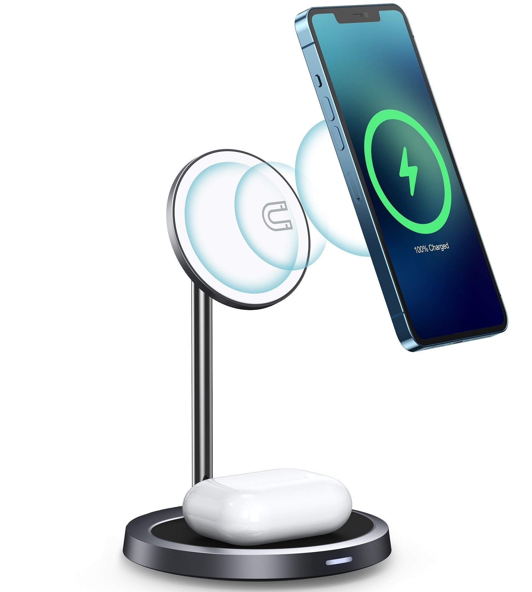 Choetech 2 in 1 15W Magsafe Magnetic Dock Wireless Charger Earbuds
