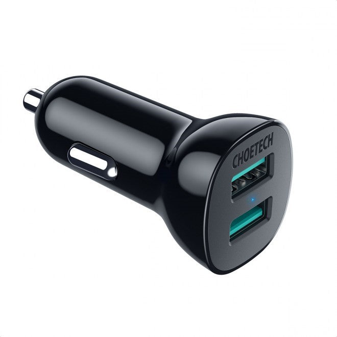Choetech 36W USB Car Charger Adapter Dual Port Quick Charge