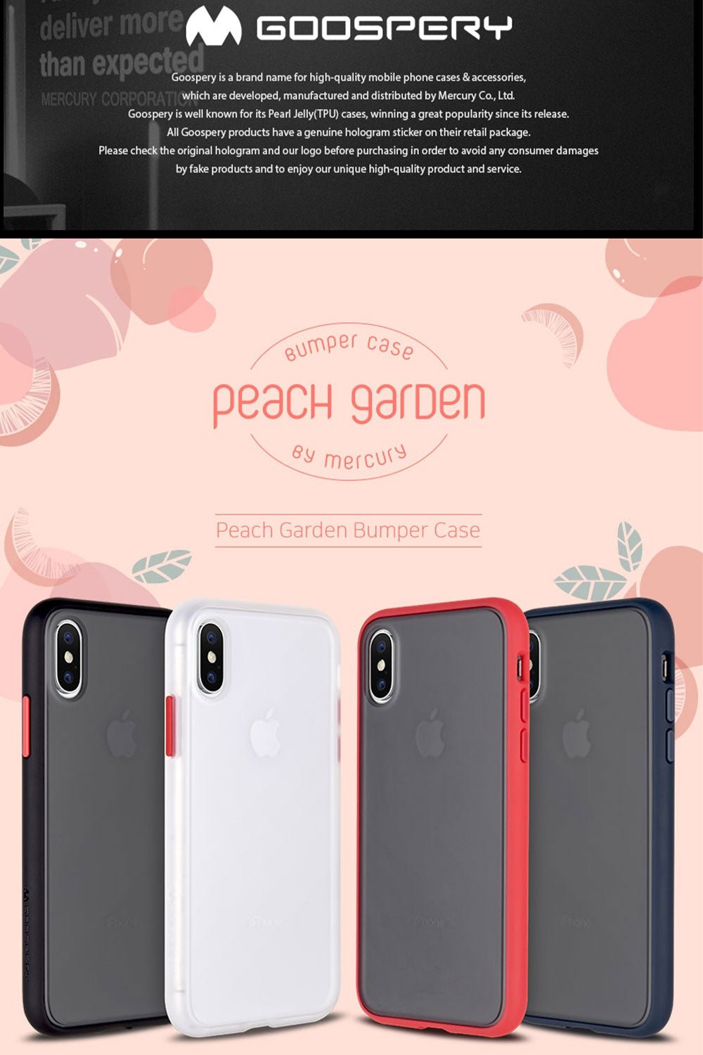 iPhone 13 Mini Goospery Mercury Peach Garden Bumper Soft Pastel