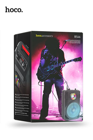 Hoco Bluetooth Karaoke Speaker with Wired Microphone and RGB Lights