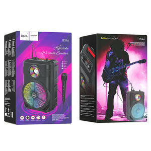 Hoco Bluetooth Karaoke Speaker with Wired Microphone and RGB Lights