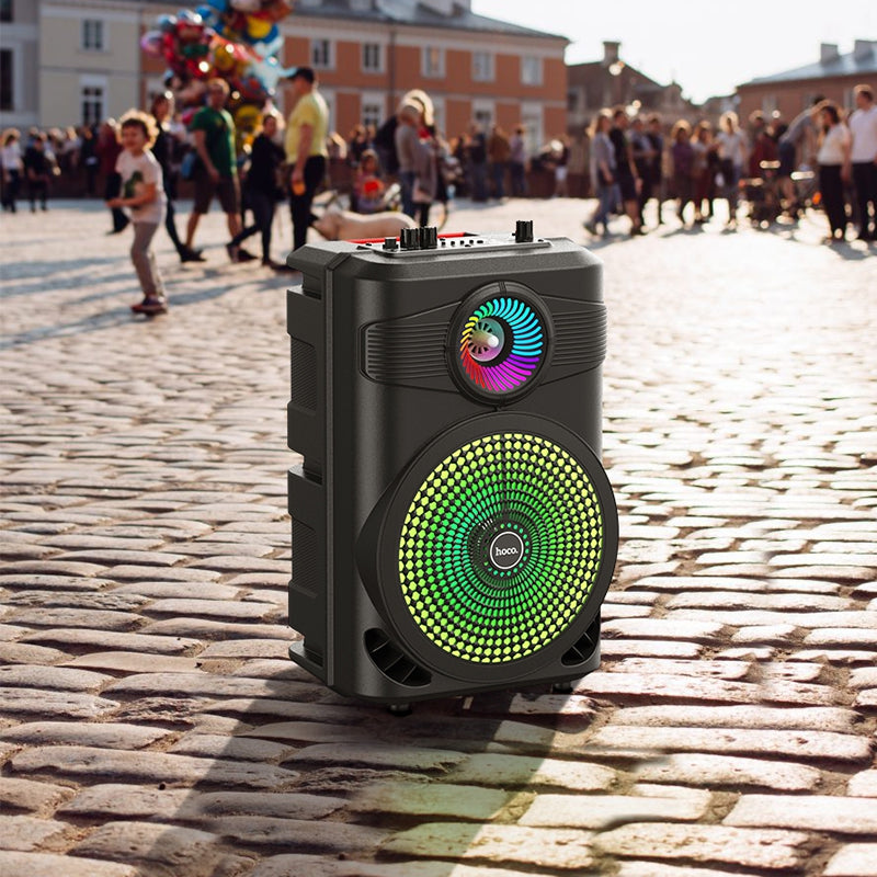 Hoco Bluetooth Karaoke Speaker with Wired Microphone and RGB Lights