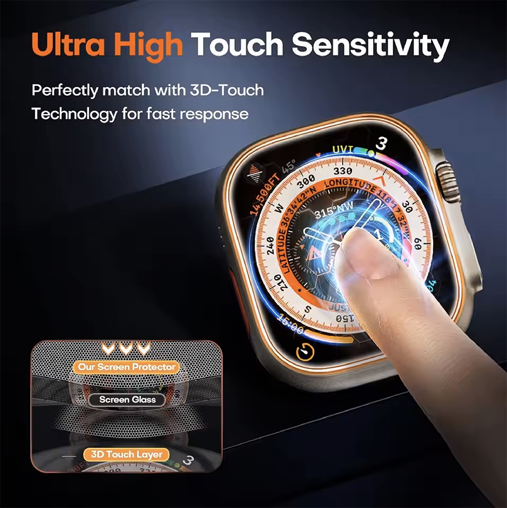Blacktech Apple Watch Ultra / Ultra 2 / Ultra 3 49mm Tempered Glass Screen Protector