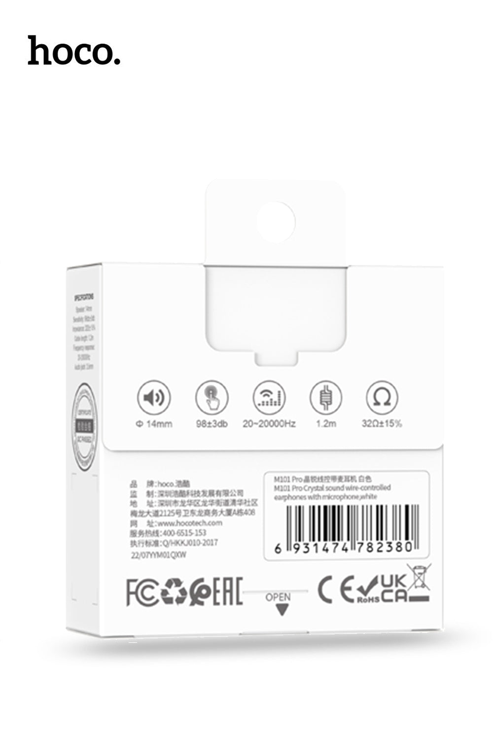 Hoco Pro 3.5mm Handsfree Earphones with 14mm Driver and Built-In Microphone
