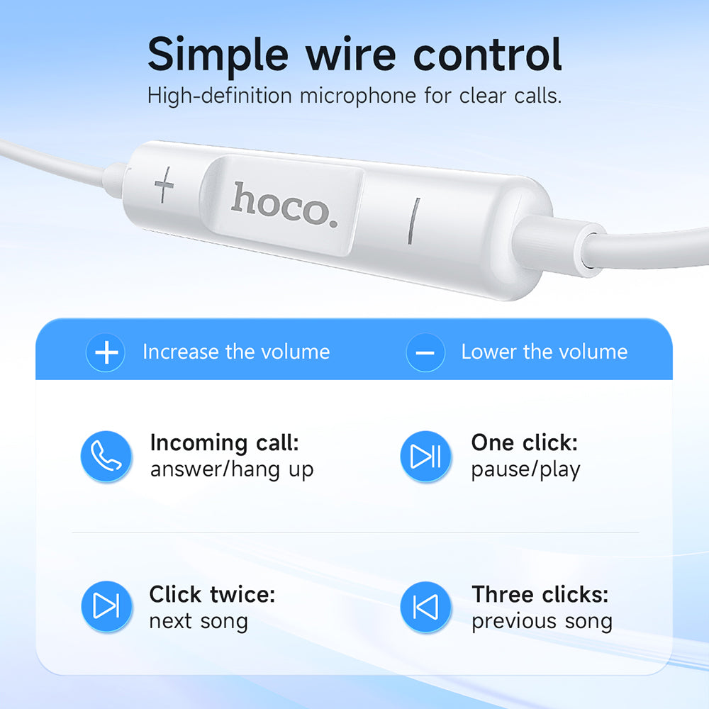 Hoco USB-C Digital Handsfree Earphones with Built-In Microphone