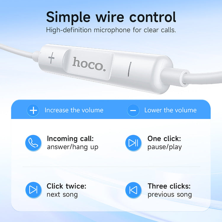 Hoco USB-C Digital Handsfree Earphones with Built-In Microphone