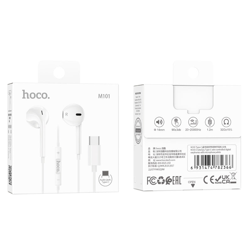 Hoco USB-C Digital Handsfree Earphones with Built-In Microphone