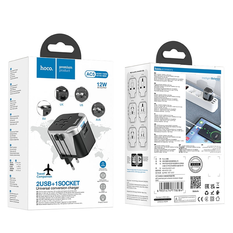 Hoco Dual USB Wall Charger Adapter Universal Fast Charging AC5