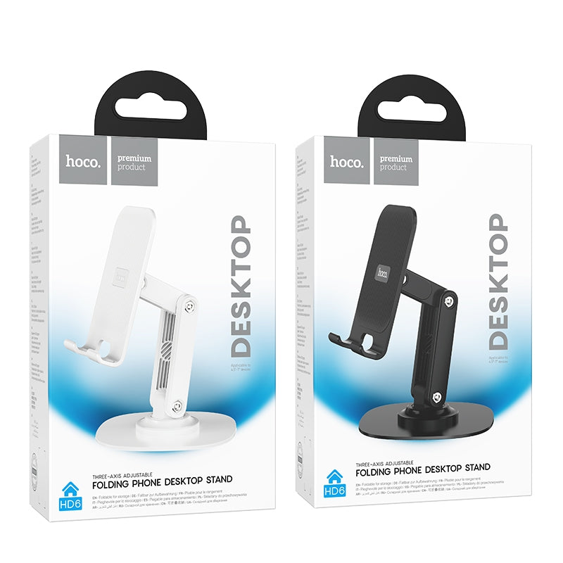 Hoco Dual Axis Rotating Desktop Phone Stand Adjustable Holder for Desk Office Black HD6