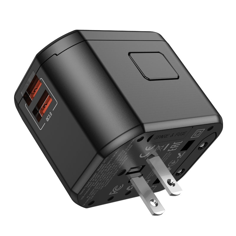 Hoco Universal Travel Plug Adapter Wall Charger with PD20W USB-C Charging