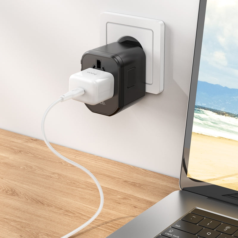 Hoco Universal Travel Plug Adapter Wall Charger with PD20W USB-C Charging