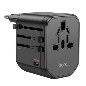 Hoco Universal Travel Plug Adapter Wall Charger with PD20W USB-C Charging