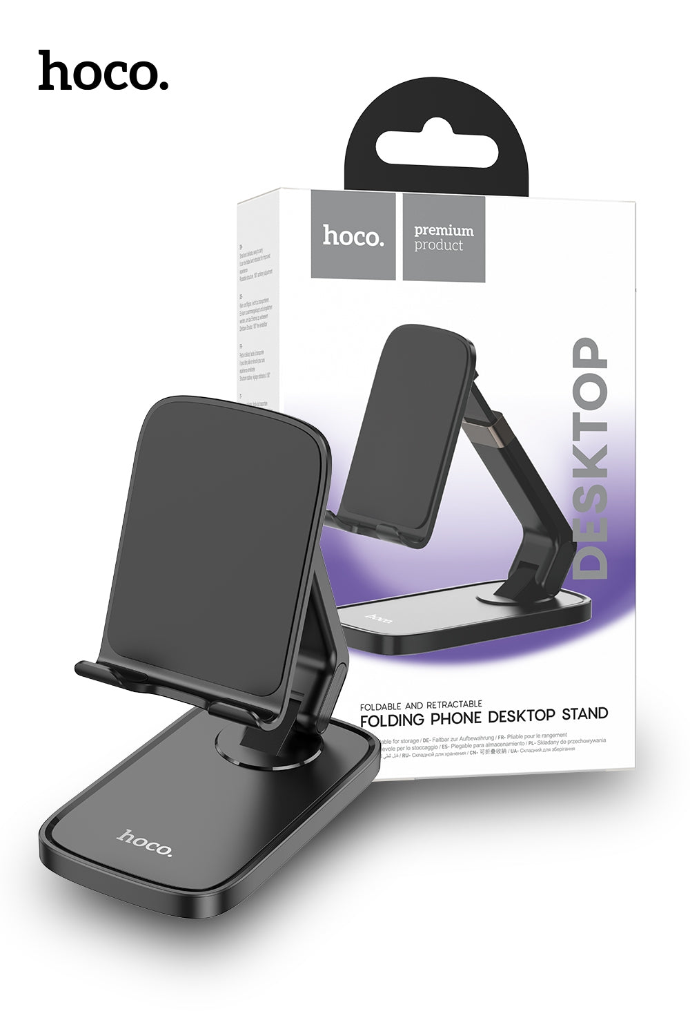 Hoco Folding Desktop Phone and Tablet Stand with Adjustable Viewing Angle