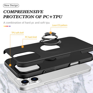 Blacktech Samsung Galaxy S25 Plus Slim Style Magnetic Ring Stand Case