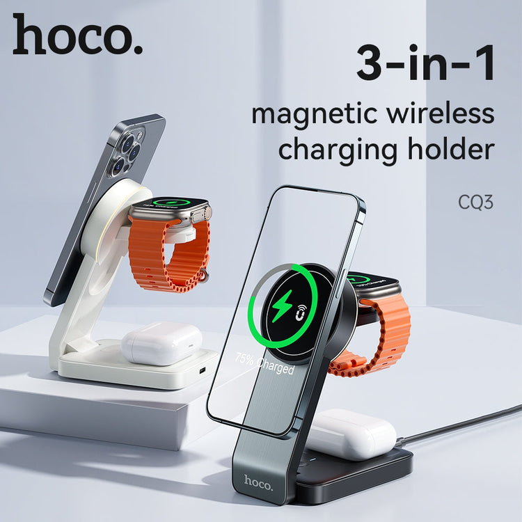 Hoco 3-in-1 MagSafe Wireless Charger 15W Fast Charging Motorcycle Mount CQ3