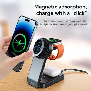 Hoco 3-in-1 MagSafe Wireless Charger 15W Fast Charging Motorcycle Mount CQ3