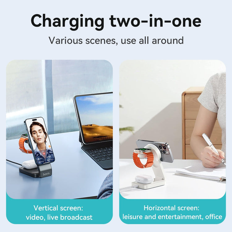 Hoco 3-in-1 MagSafe Wireless Charger 15W Fast Charging Motorcycle Mount CQ3