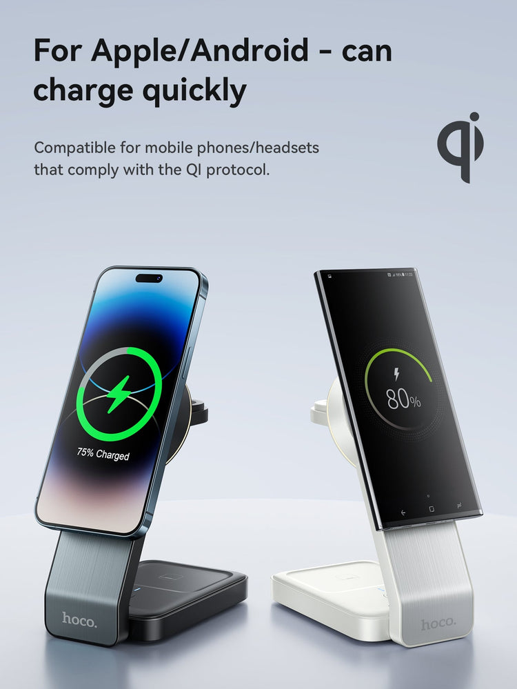 Hoco 3-in-1 MagSafe Wireless Charger 15W Fast Charging Motorcycle Mount CQ3